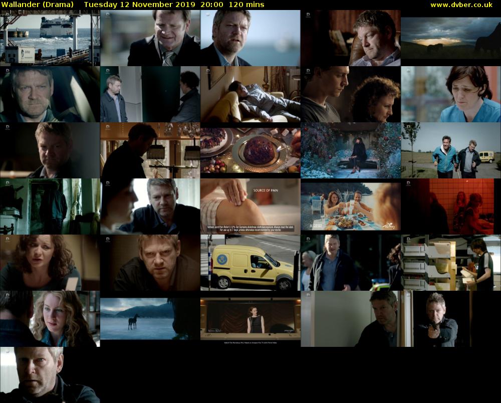 Wallander (Drama) Tuesday 12 November 2019 20:00 - 22:00