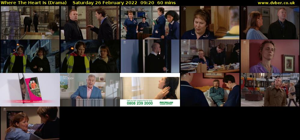 Where The Heart Is (Drama) Saturday 26 February 2022 09:20 - 10:20