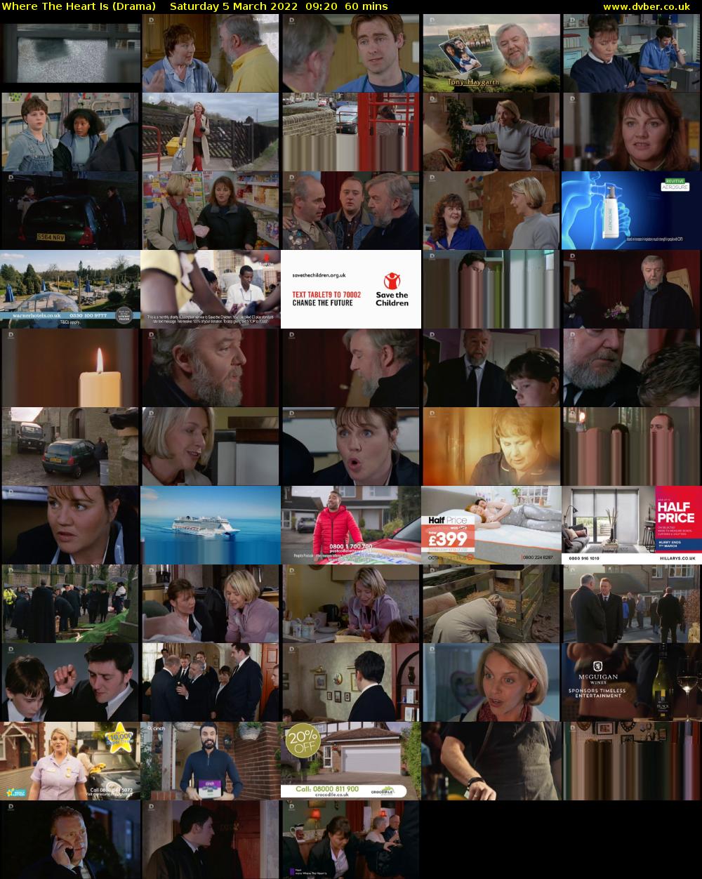 Where The Heart Is (Drama) Saturday 5 March 2022 09:20 - 10:20