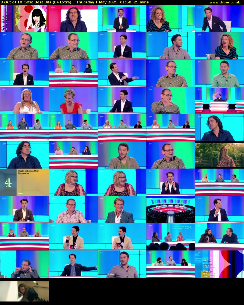 8 Out of 10 Cats: Best Bits (E4 Extra) Thursday 1 May 2025 01:50 - 02:15