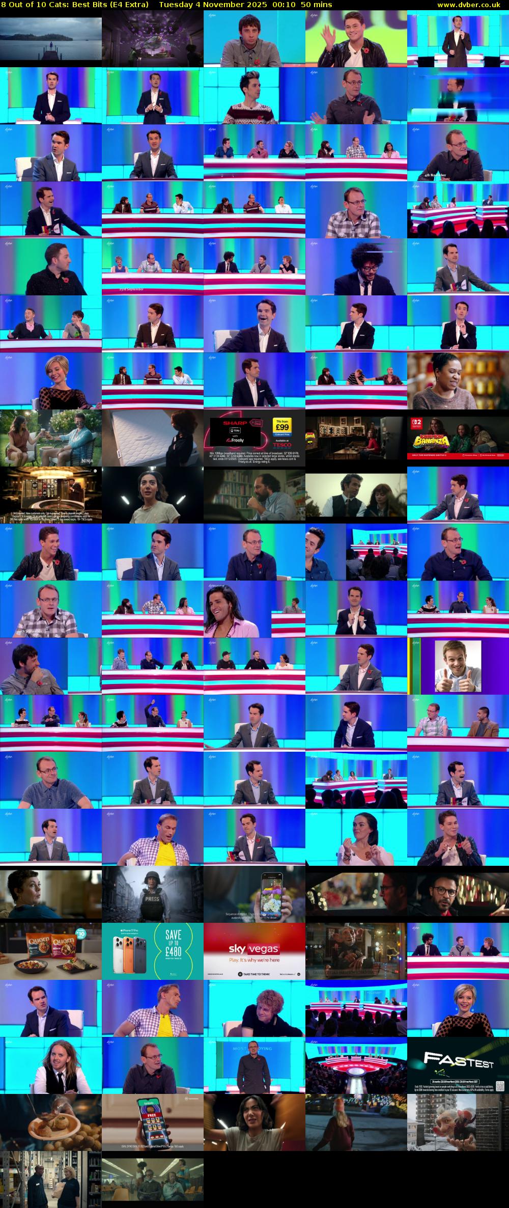 8 Out of 10 Cats: Best Bits (E4 Extra) Tuesday 4 November 2025 00:10 - 01:00