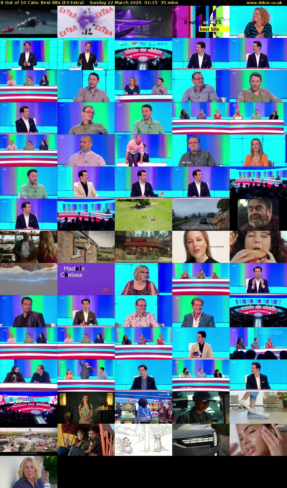 8 Out of 10 Cats: Best Bits (E4 Extra) Sunday 22 March 2026 01:15 - 01:50