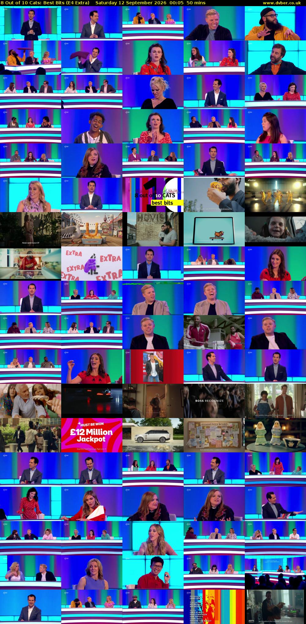 8 Out of 10 Cats: Best Bits (E4 Extra) Saturday 12 September 2026 00:05 - 00:55