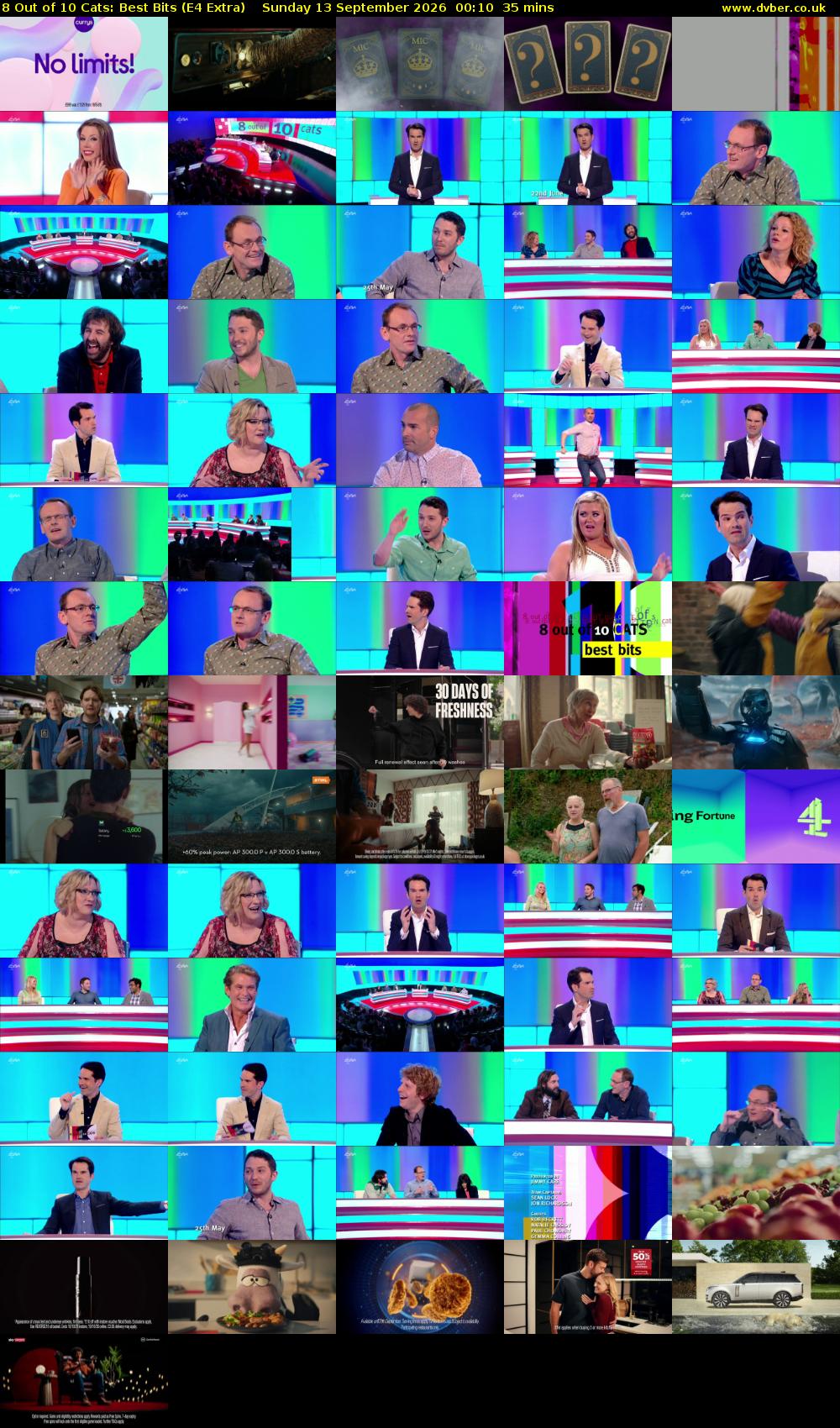 8 Out of 10 Cats: Best Bits (E4 Extra) Sunday 13 September 2026 00:10 - 00:45