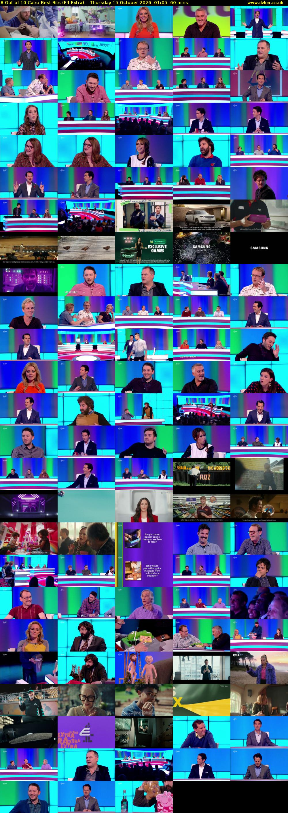 8 Out of 10 Cats: Best Bits (E4 Extra) Thursday 15 October 2026 01:05 - 02:05