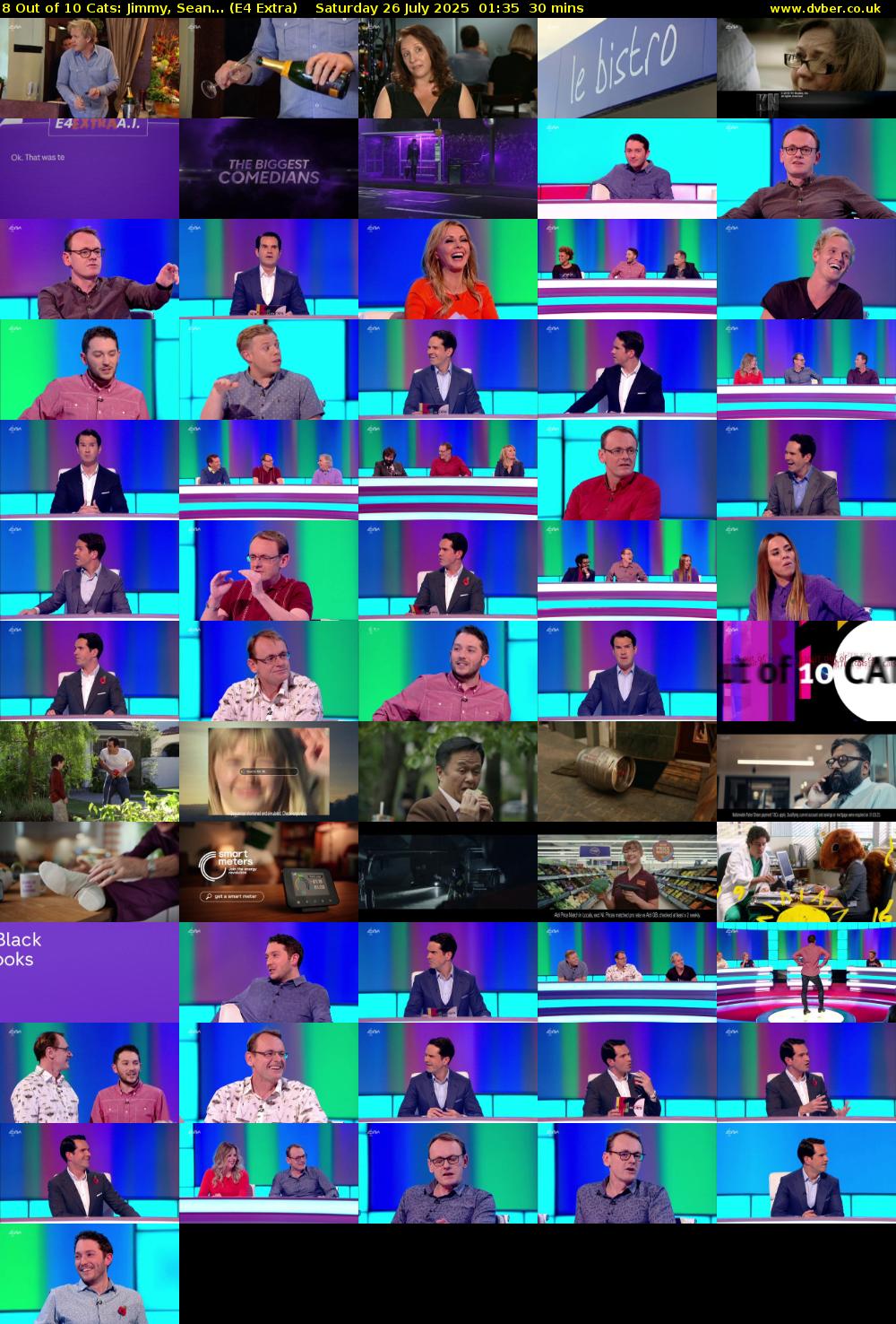 8 Out of 10 Cats: Jimmy, Sean... (E4 Extra) Saturday 26 July 2025 01:35 - 02:05