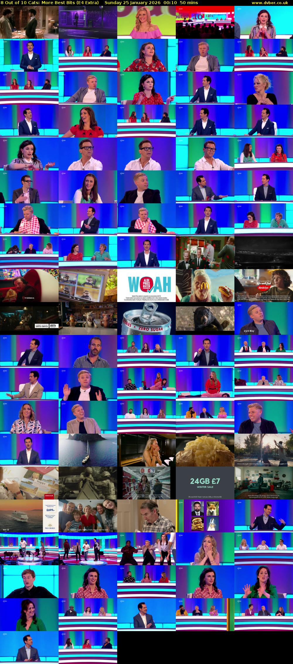 8 Out of 10 Cats: More Best Bits (E4 Extra) Sunday 25 January 2026 00:10 - 01:00