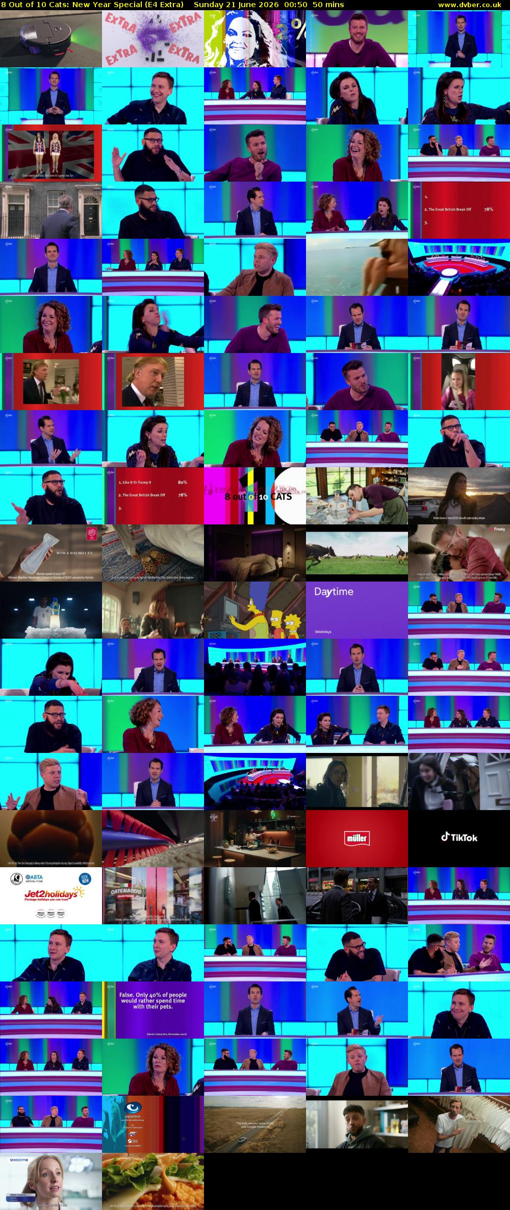 8 Out of 10 Cats: New Year Special (E4 Extra) Sunday 21 June 2026 00:50 - 01:40