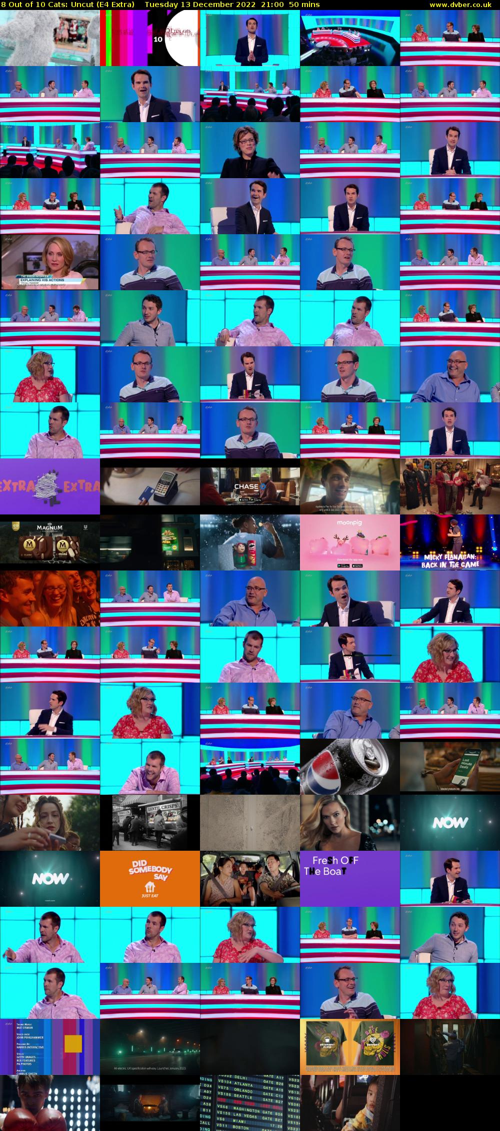 8 Out of 10 Cats: Uncut (E4 Extra) Tuesday 13 December 2022 21:00 - 21:50