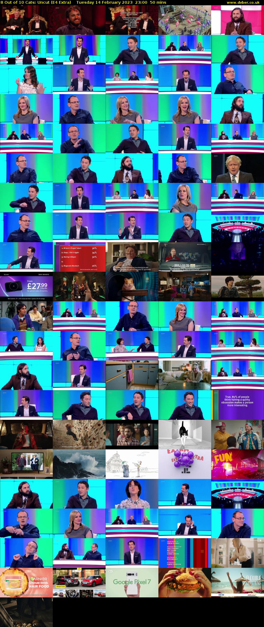 8 Out of 10 Cats: Uncut (E4 Extra) Tuesday 14 February 2023 23:00 - 23:50