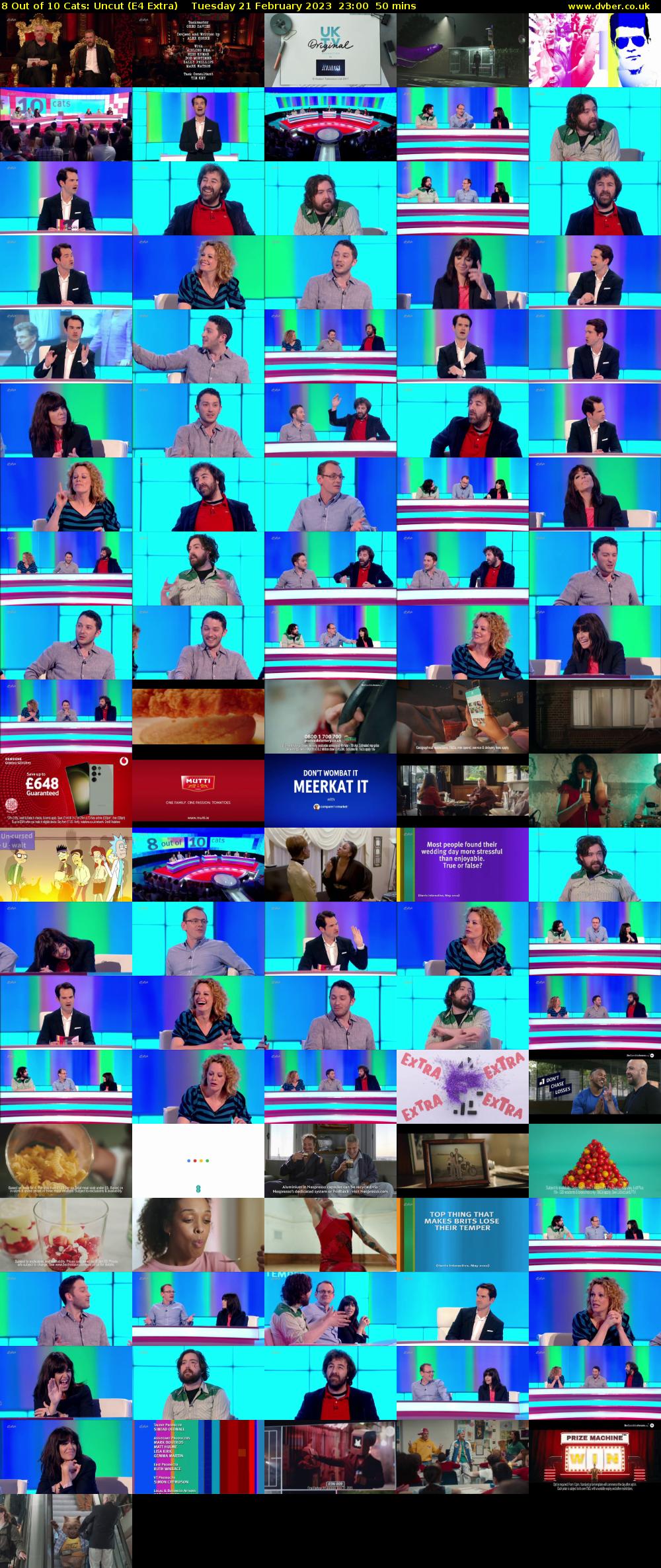 8 Out of 10 Cats: Uncut (E4 Extra) Tuesday 21 February 2023 23:00 - 23:50