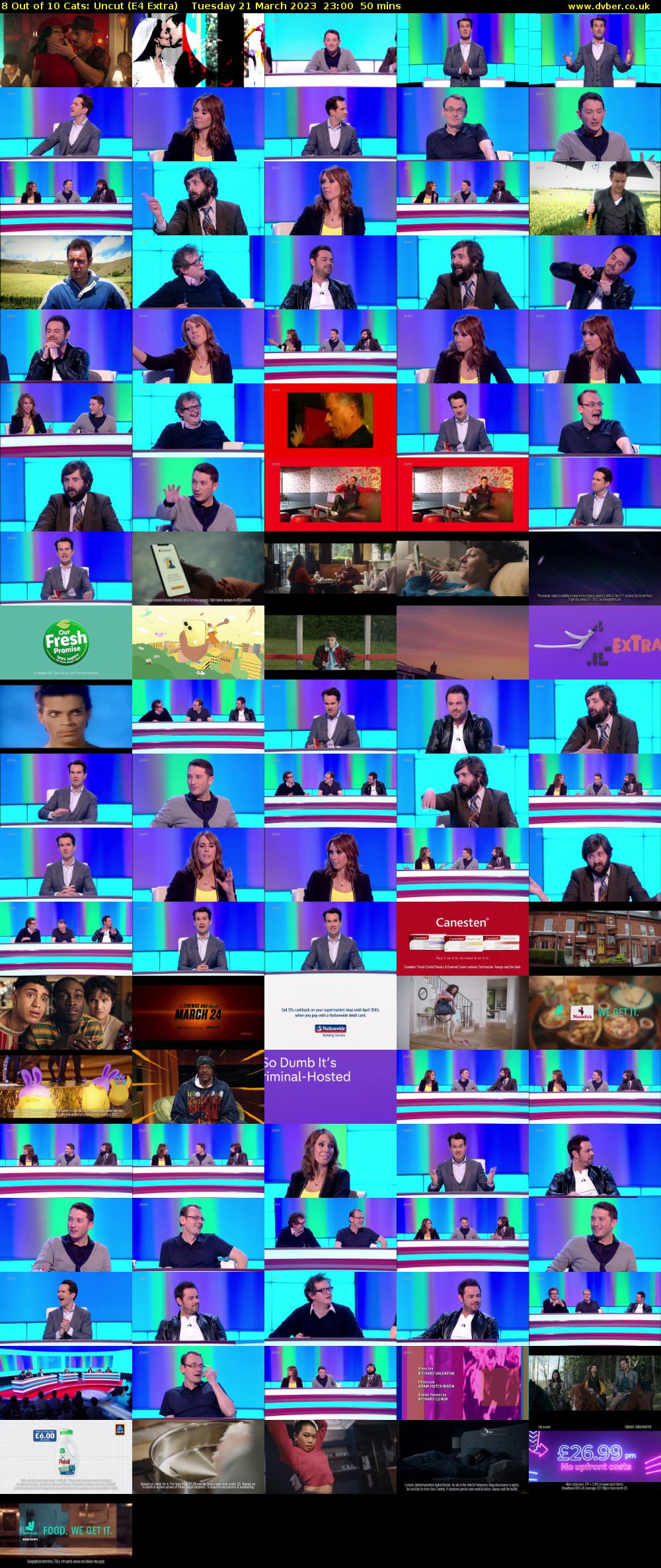 8 Out of 10 Cats: Uncut (E4 Extra) Tuesday 21 March 2023 23:00 - 23:50
