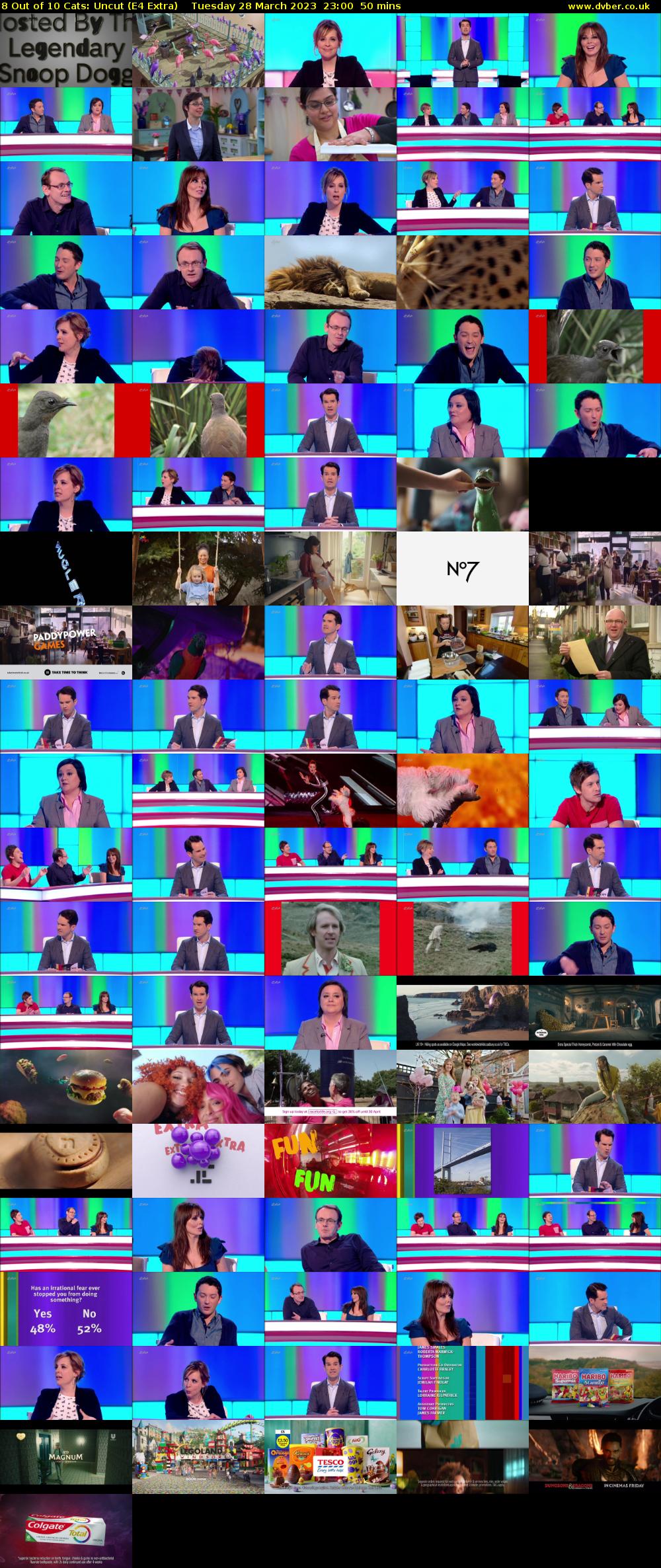 8 Out of 10 Cats: Uncut (E4 Extra) Tuesday 28 March 2023 23:00 - 23:50