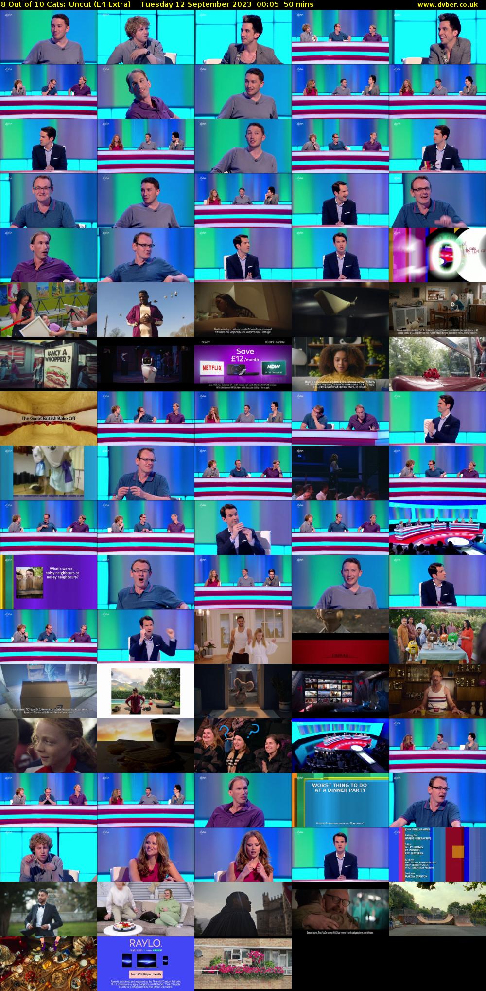 8 Out of 10 Cats: Uncut (E4 Extra) Tuesday 12 September 2023 00:05 - 00:55