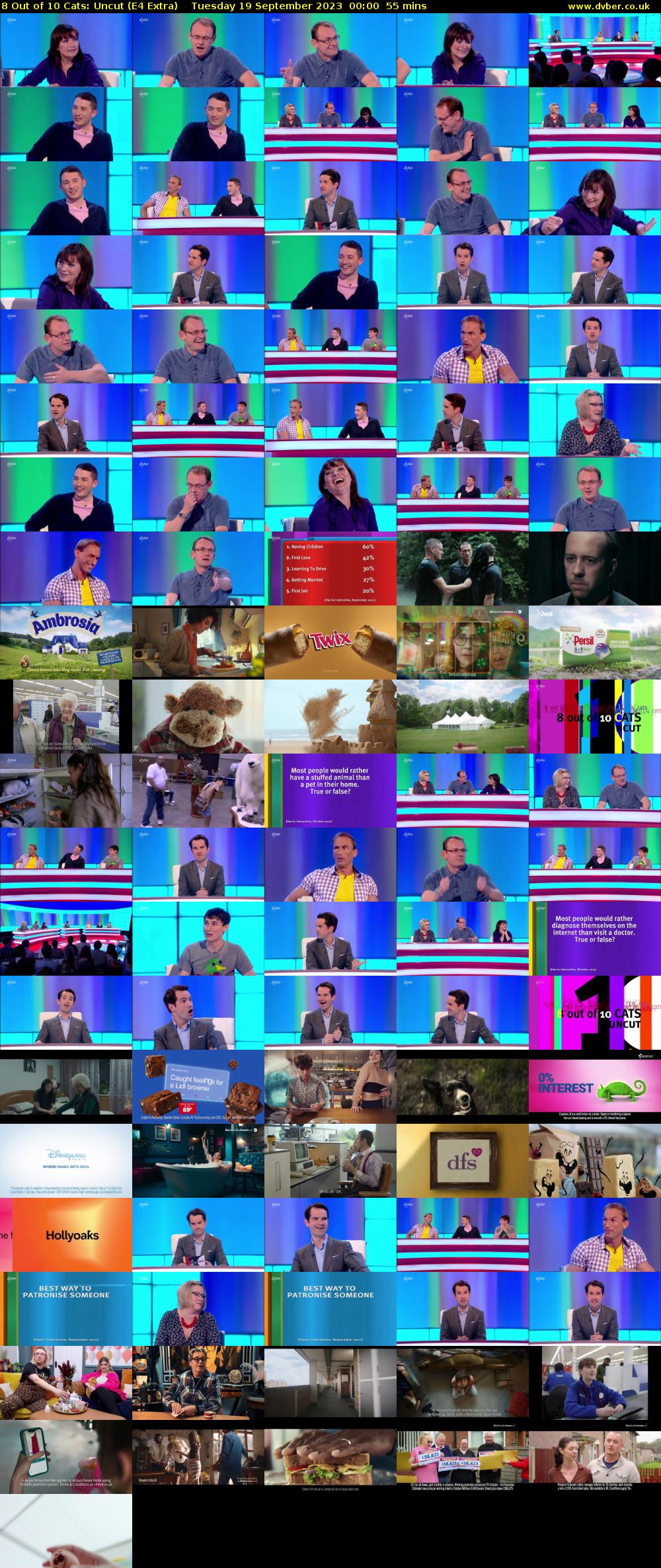 8 Out of 10 Cats: Uncut (E4 Extra) Tuesday 19 September 2023 00:00 - 00:55