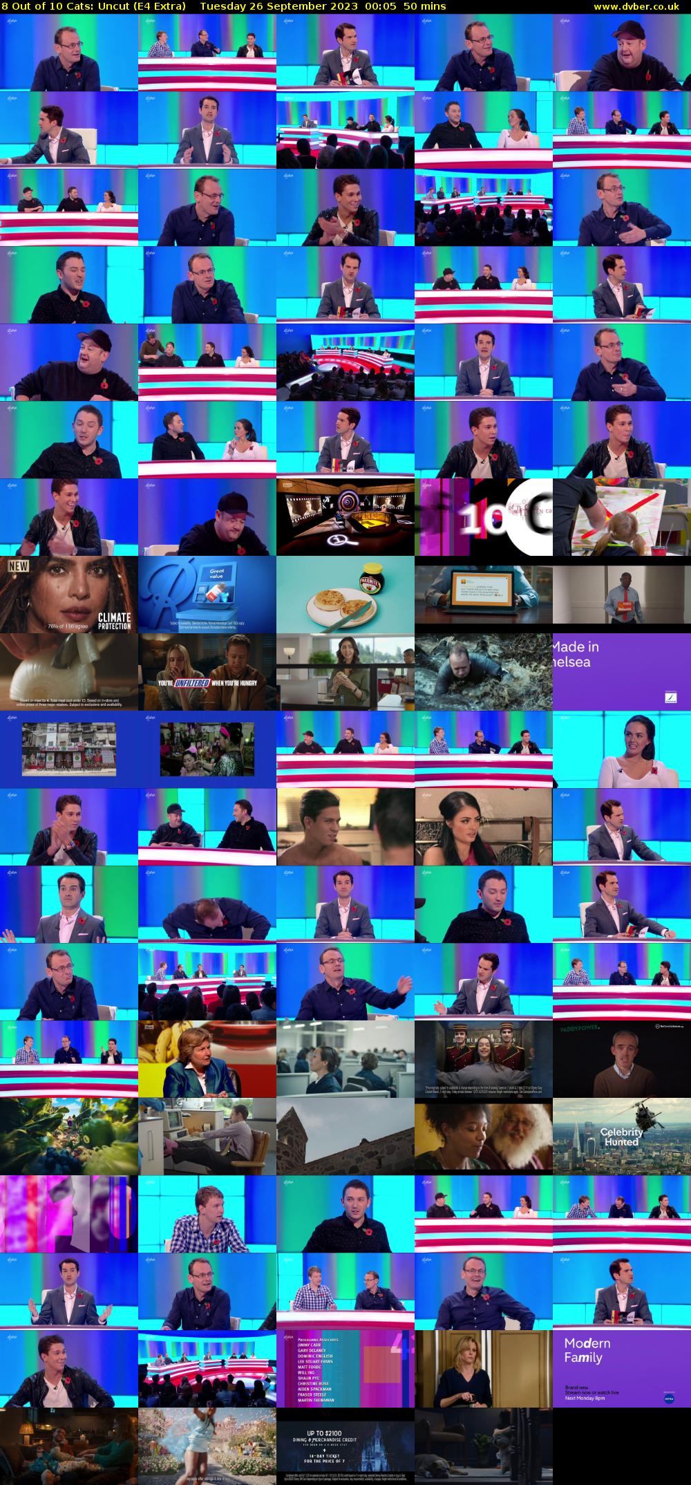 8 Out of 10 Cats: Uncut (E4 Extra) Tuesday 26 September 2023 00:05 - 00:55