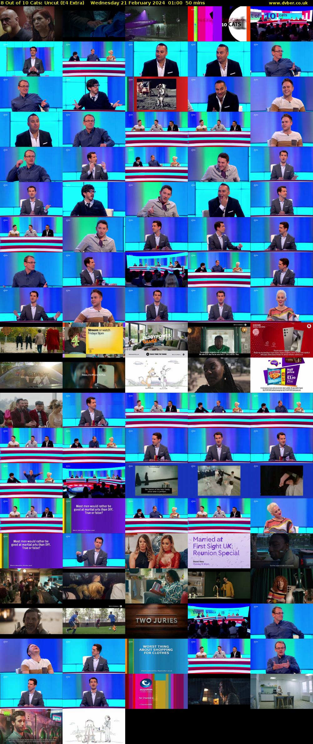 8 Out of 10 Cats: Uncut (E4 Extra) Wednesday 21 February 2024 01:00 - 01:50