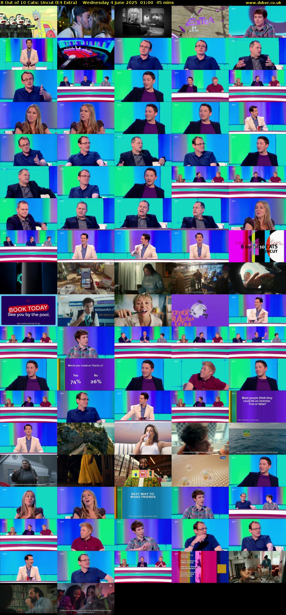 8 Out of 10 Cats: Uncut (E4 Extra) Wednesday 4 June 2025 01:00 - 01:45