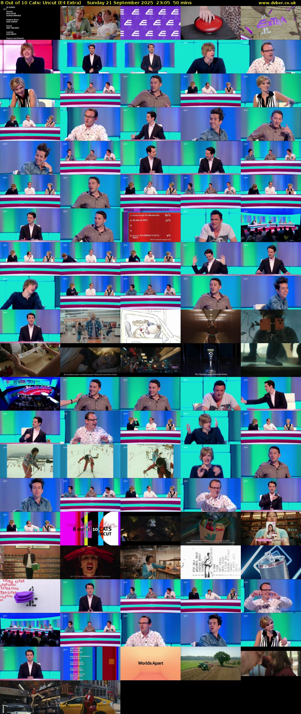 8 Out of 10 Cats: Uncut (E4 Extra) Sunday 21 September 2025 23:05 - 23:55