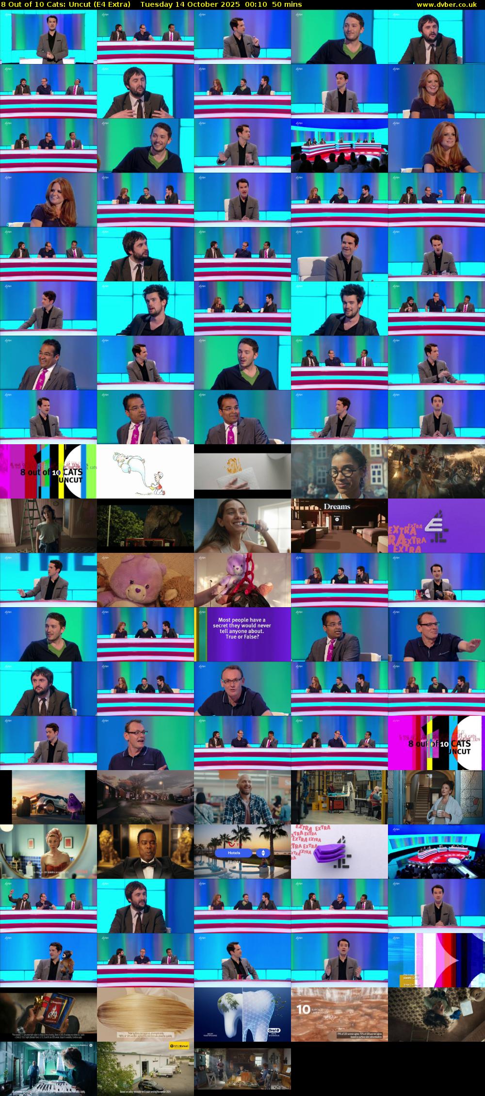 8 Out of 10 Cats: Uncut (E4 Extra) Tuesday 14 October 2025 00:10 - 01:00