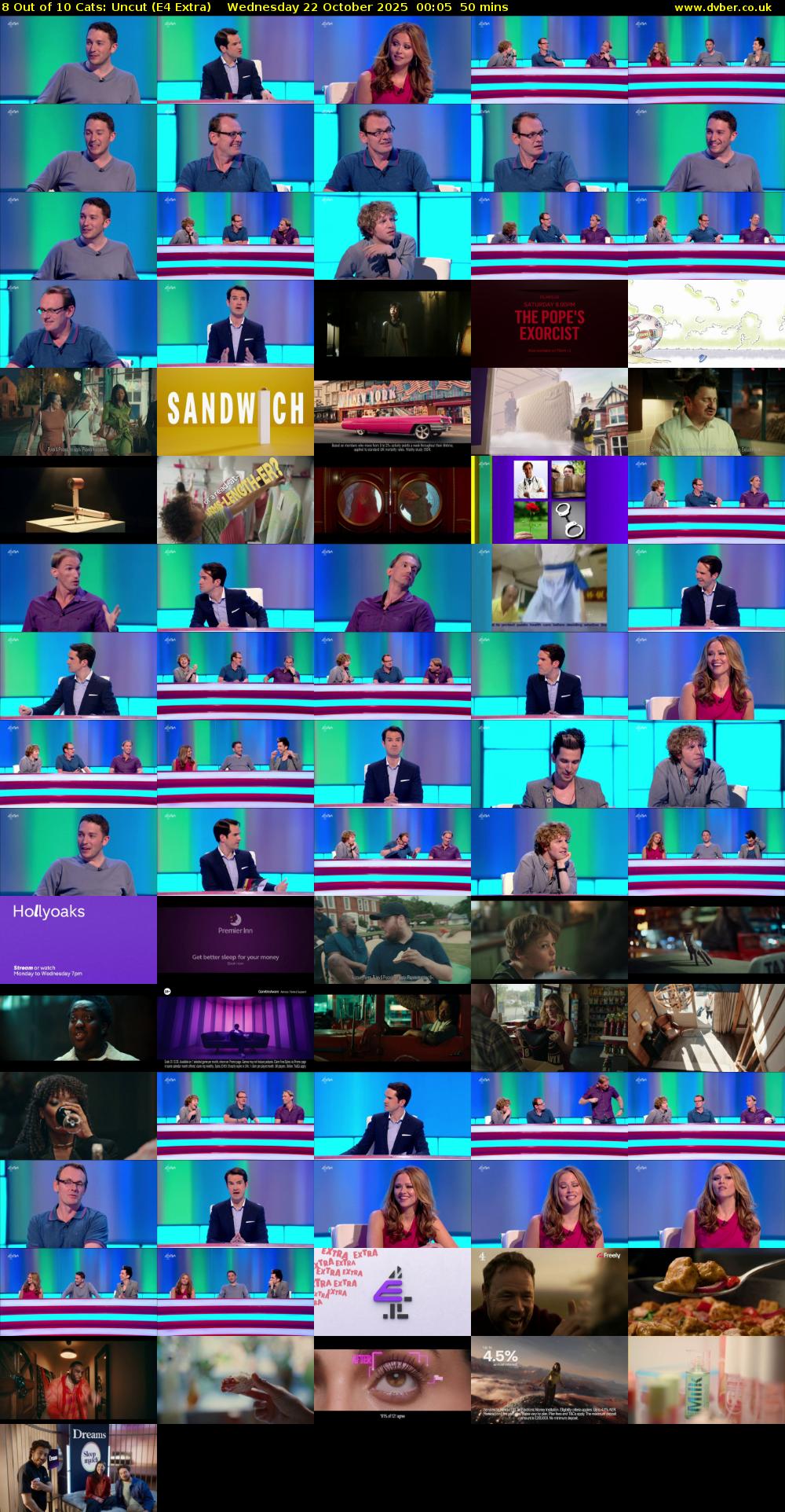 8 Out of 10 Cats: Uncut (E4 Extra) Wednesday 22 October 2025 00:05 - 00:55