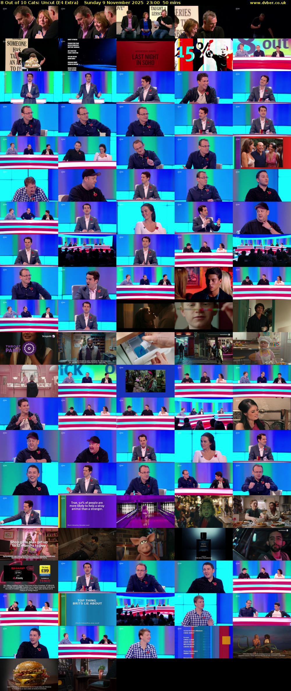 8 Out of 10 Cats: Uncut (E4 Extra) Sunday 9 November 2025 23:00 - 23:50