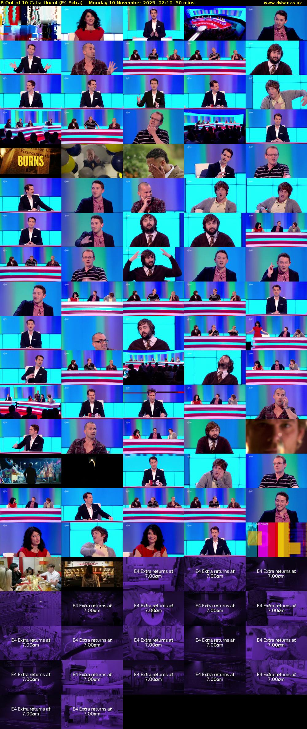 8 Out of 10 Cats: Uncut (E4 Extra) Monday 10 November 2025 02:10 - 03:00