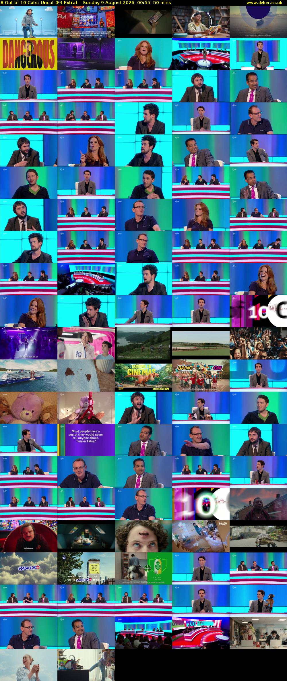 8 Out of 10 Cats: Uncut (E4 Extra) Sunday 9 August 2026 00:55 - 01:45