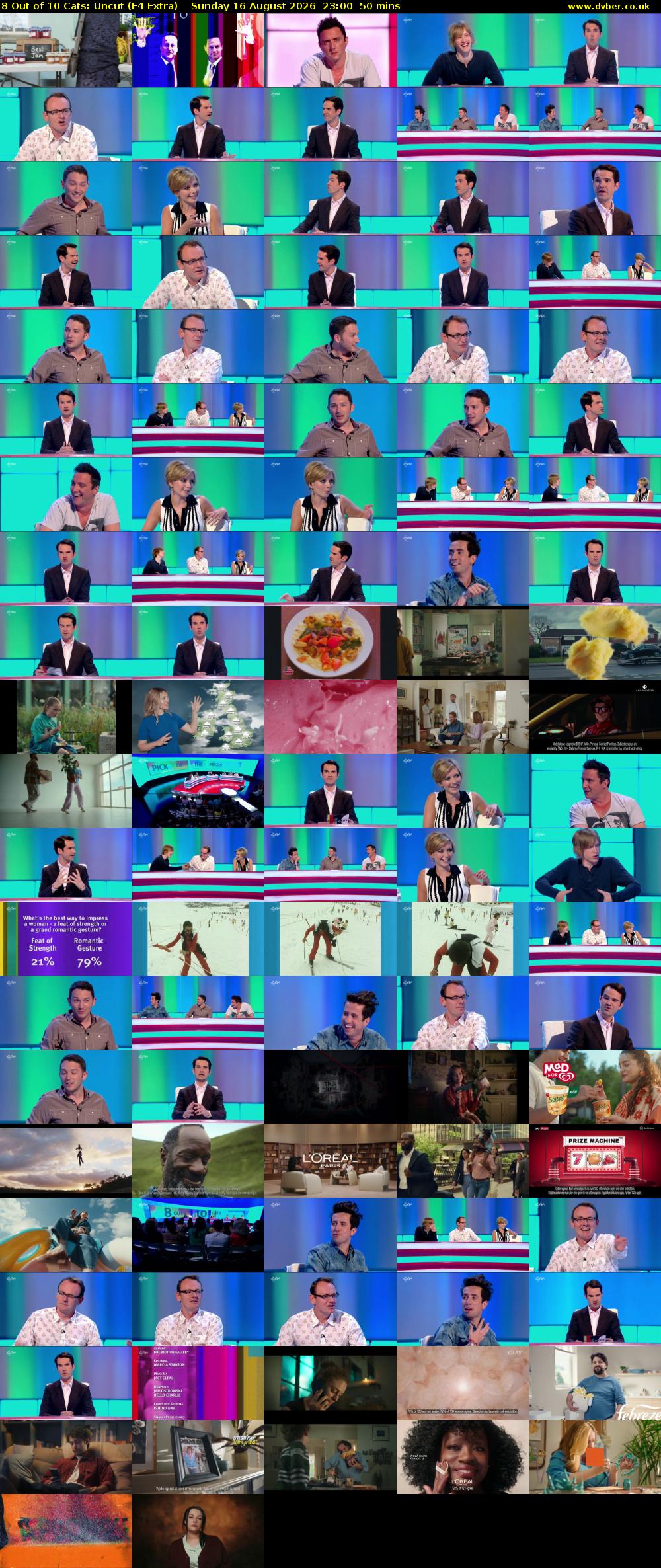 8 Out of 10 Cats: Uncut (E4 Extra) Sunday 16 August 2026 23:00 - 23:50