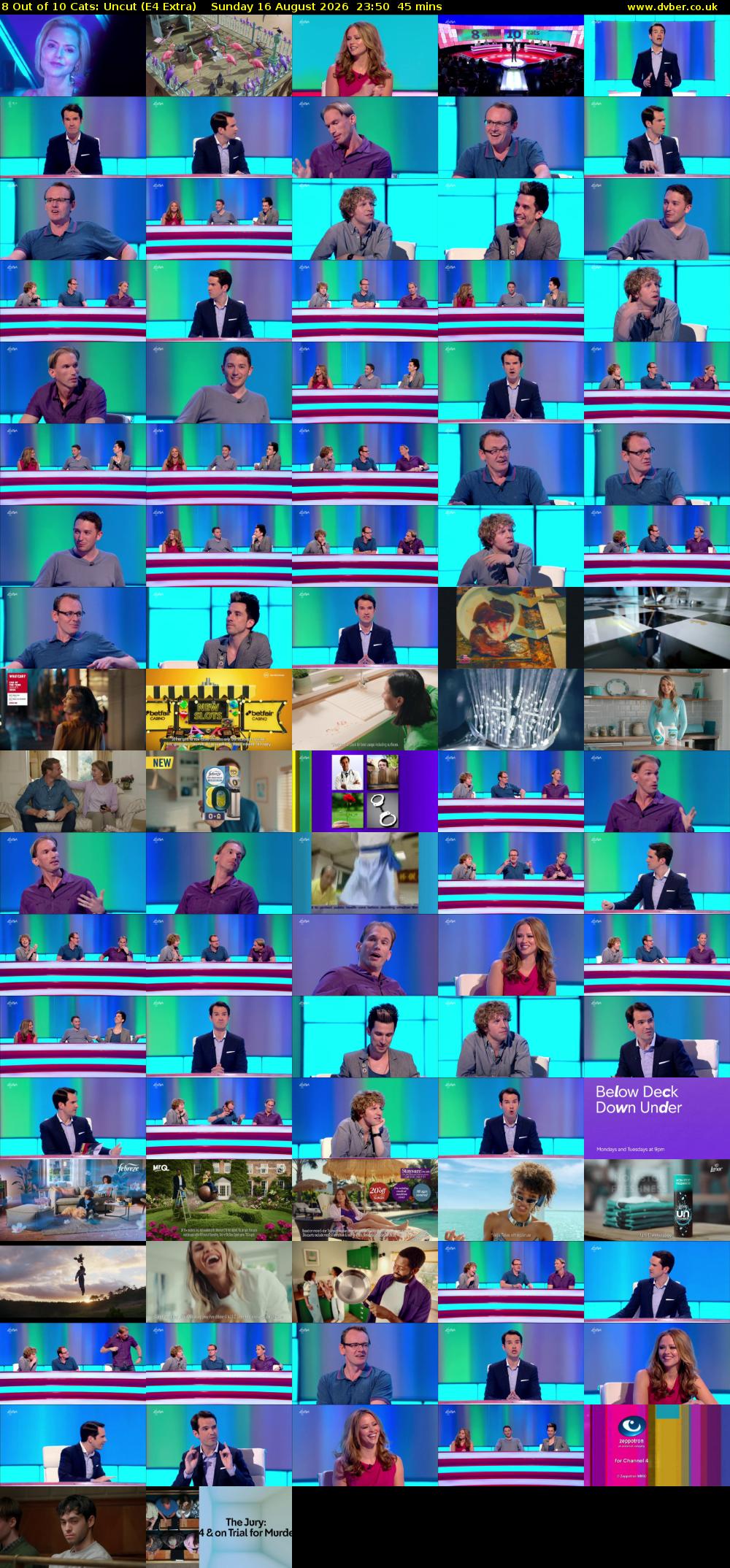 8 Out of 10 Cats: Uncut (E4 Extra) Sunday 16 August 2026 23:50 - 00:35