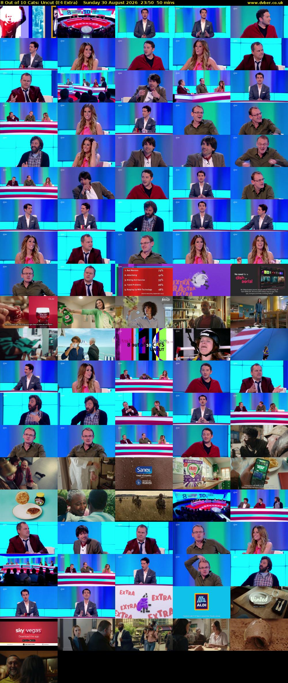 8 Out of 10 Cats: Uncut (E4 Extra) Sunday 30 August 2026 23:50 - 00:40