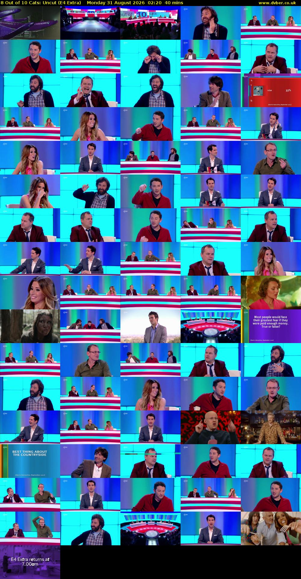 8 Out of 10 Cats: Uncut (E4 Extra) Monday 31 August 2026 02:20 - 03:00