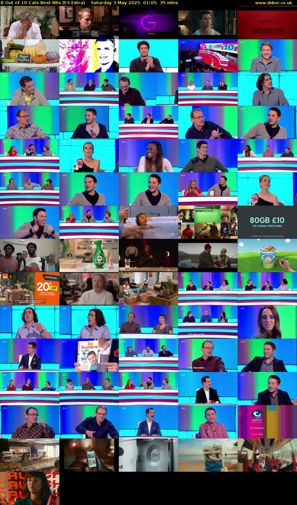 8 Out of 10 Cats Best Bits (E4 Extra) Saturday 3 May 2025 01:05 - 01:40