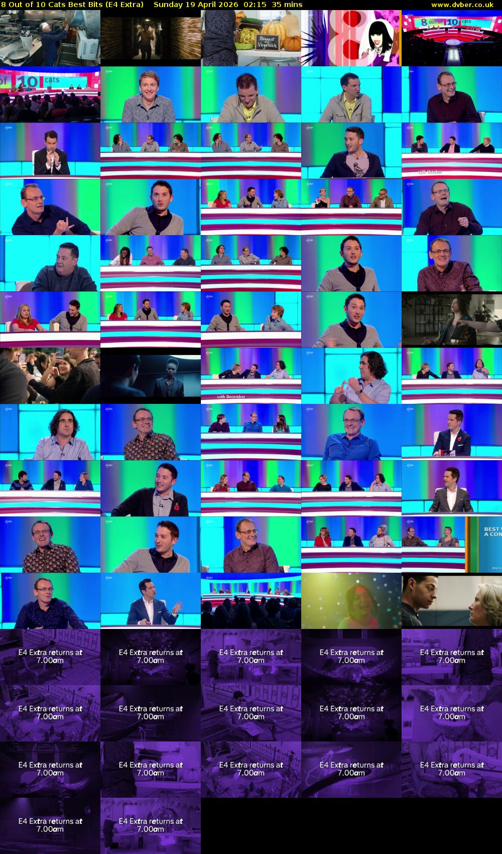 8 Out of 10 Cats Best Bits (E4 Extra) Sunday 19 April 2026 02:15 - 02:50