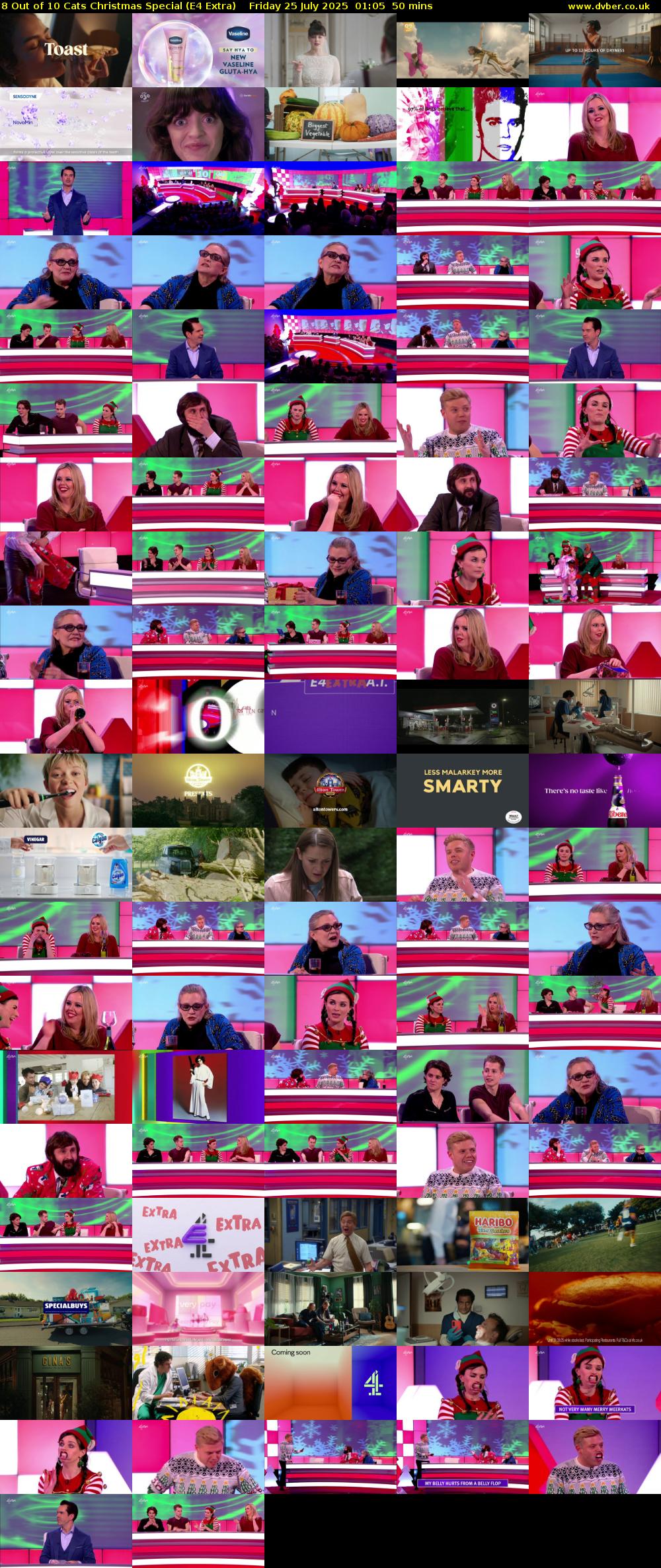 8 Out of 10 Cats Christmas Special (E4 Extra) Friday 25 July 2025 01:05 - 01:55