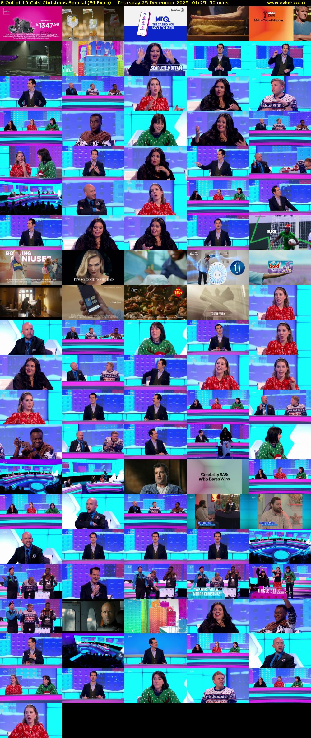 8 Out of 10 Cats Christmas Special (E4 Extra) Thursday 25 December 2025 01:25 - 02:15