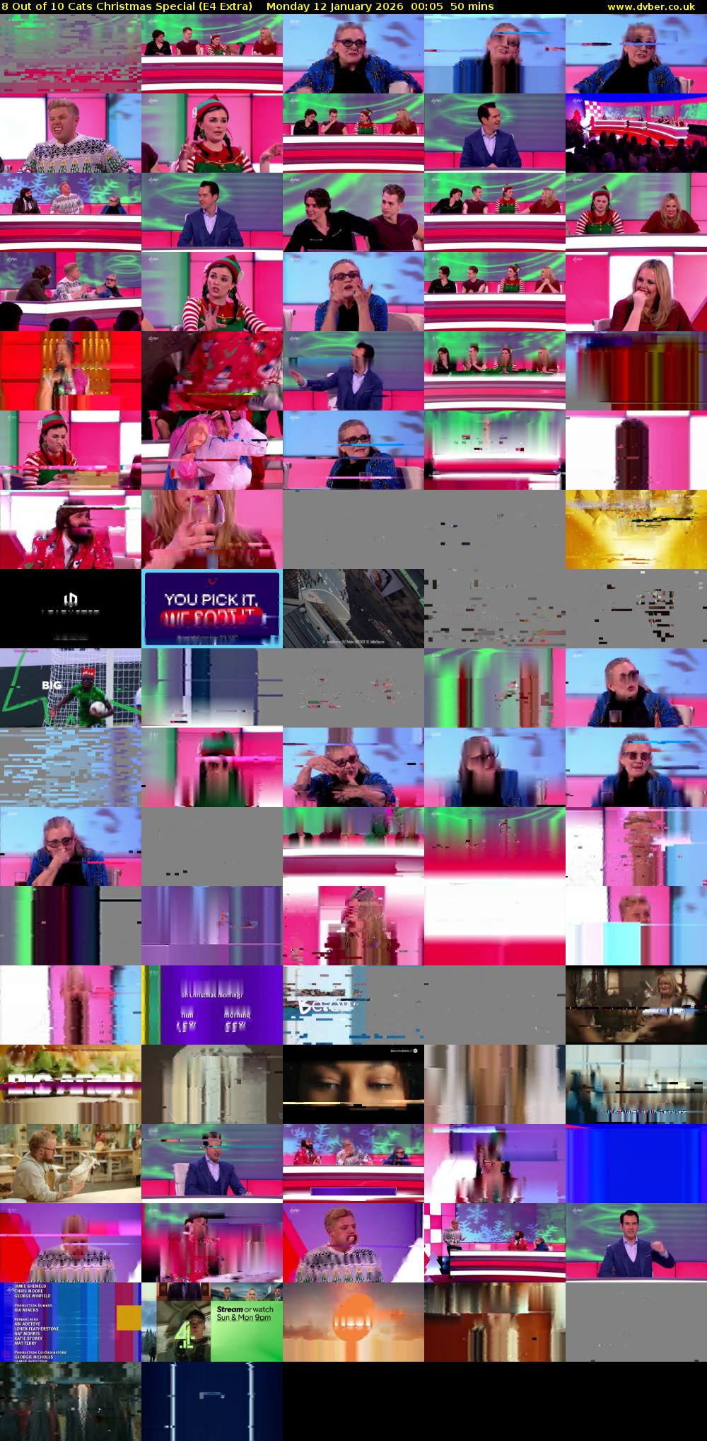 8 Out of 10 Cats Christmas Special (E4 Extra) Monday 12 January 2026 00:05 - 00:55