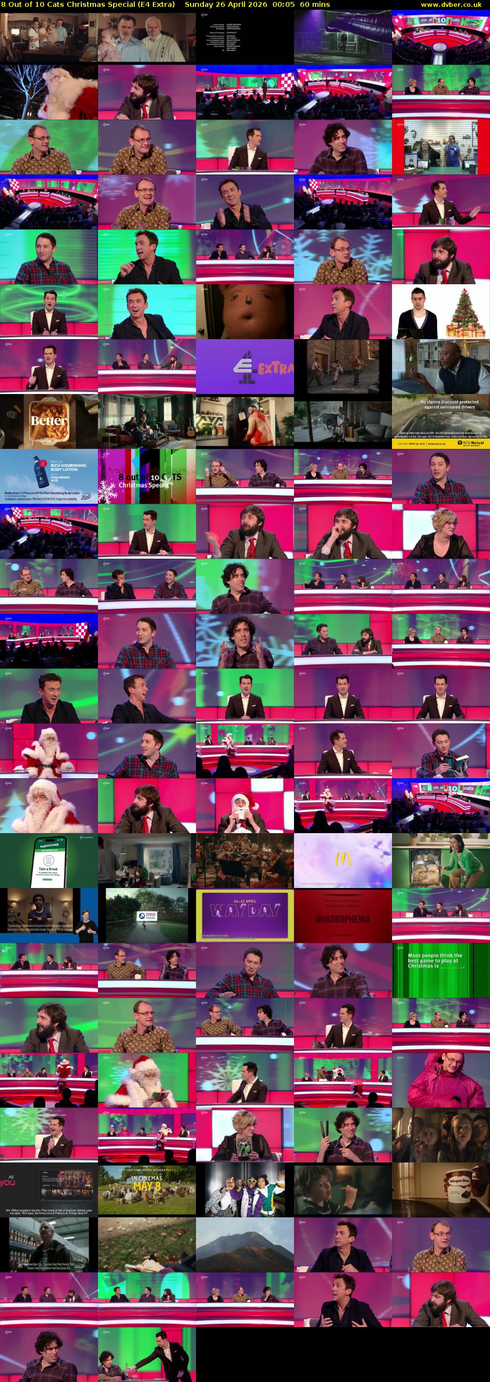 8 Out of 10 Cats Christmas Special (E4 Extra) Sunday 26 April 2026 00:05 - 01:05