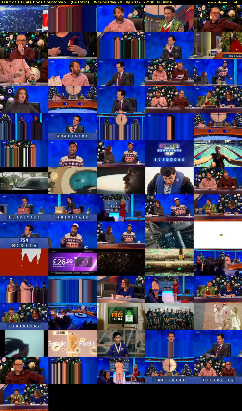 8 Out of 10 Cats Does Countdown... (E4 Extra) Wednesday 20 July 2022 22:00 - 23:00
