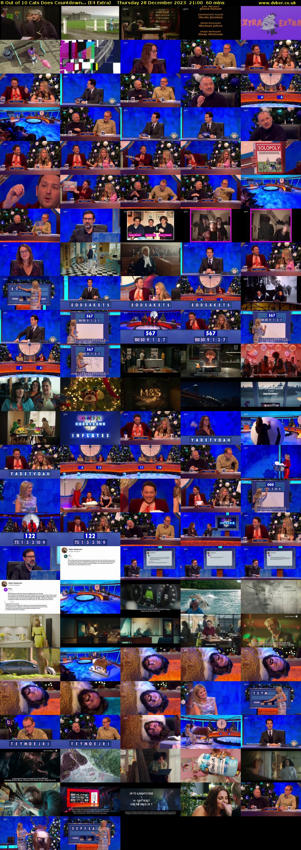 8 Out of 10 Cats Does Countdown... (E4 Extra) Thursday 28 December 2023 21:00 - 22:00