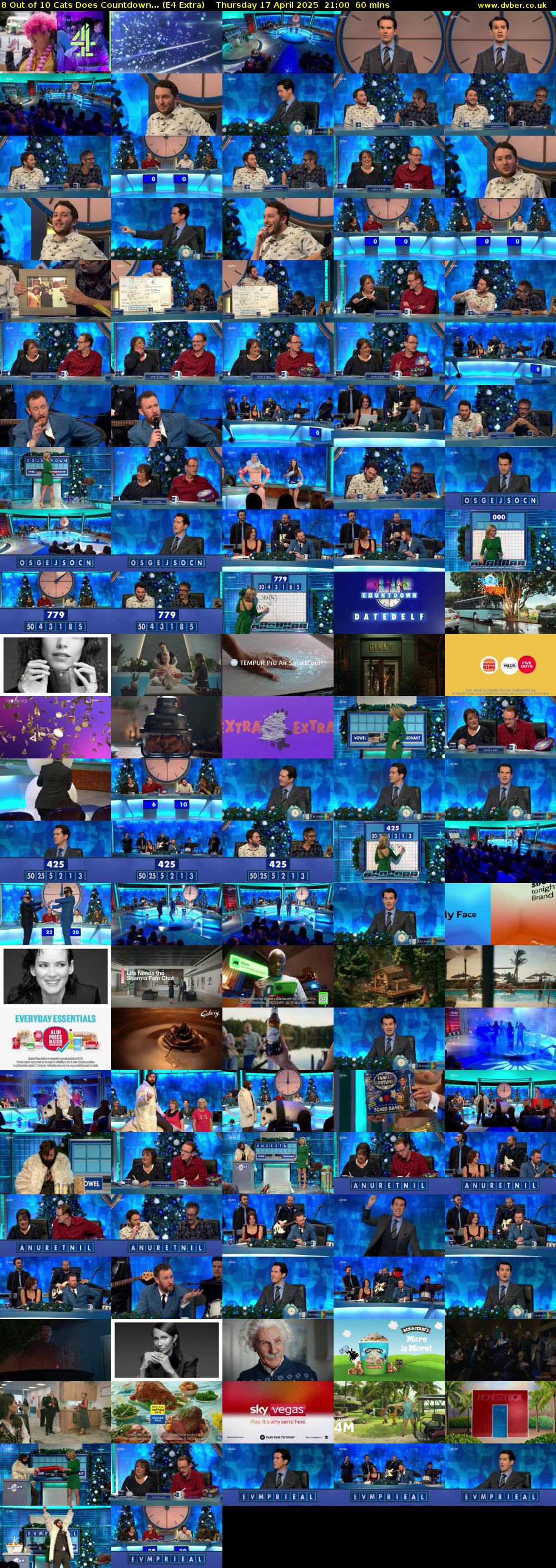 8 Out of 10 Cats Does Countdown... (E4 Extra) Thursday 17 April 2025 21:00 - 22:00