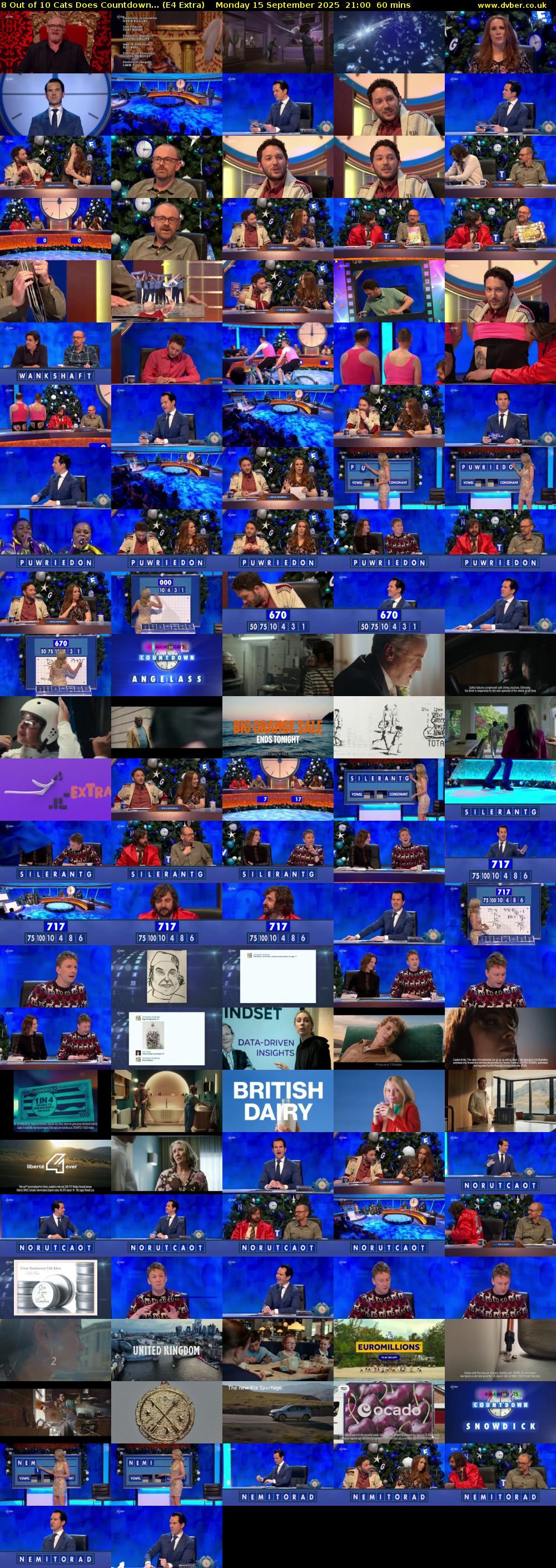8 Out of 10 Cats Does Countdown... (E4 Extra) Monday 15 September 2025 21:00 - 22:00