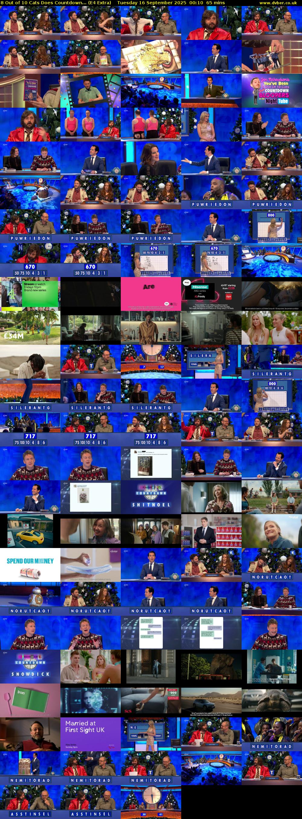 8 Out of 10 Cats Does Countdown... (E4 Extra) Tuesday 16 September 2025 00:10 - 01:15