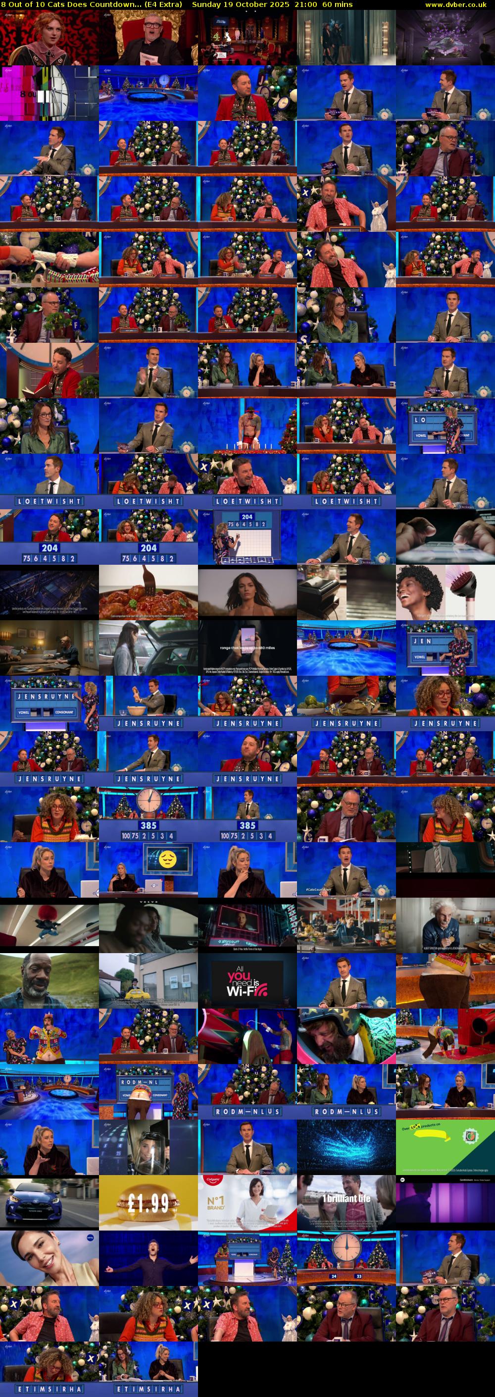 8 Out of 10 Cats Does Countdown... (E4 Extra) Sunday 19 October 2025 21:00 - 22:00