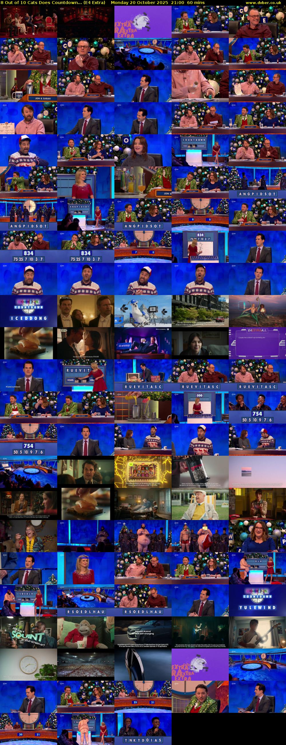 8 Out of 10 Cats Does Countdown... (E4 Extra) Monday 20 October 2025 21:00 - 22:00