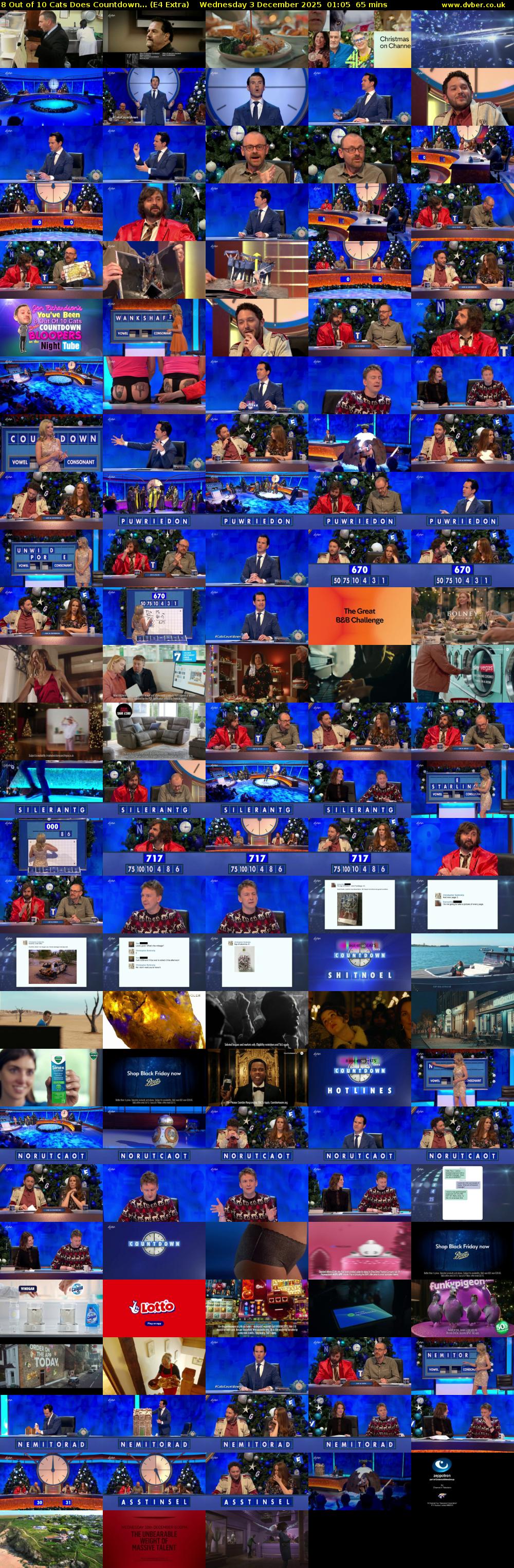 8 Out of 10 Cats Does Countdown... (E4 Extra) Wednesday 3 December 2025 01:05 - 02:10