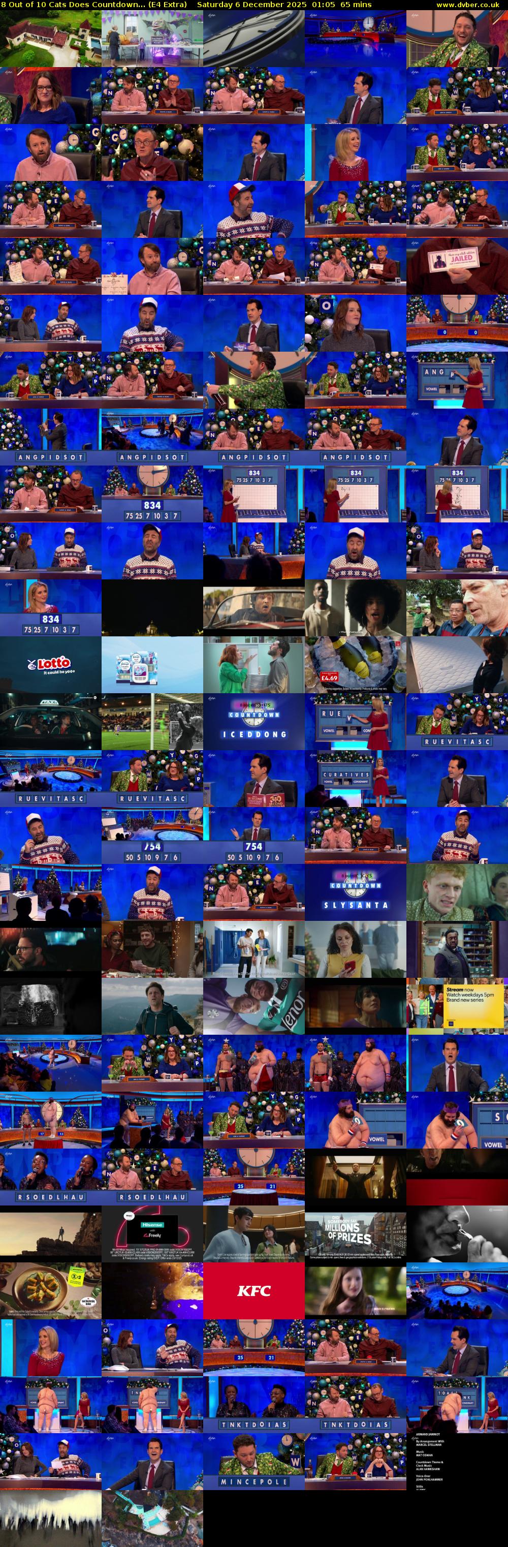8 Out of 10 Cats Does Countdown... (E4 Extra) Saturday 6 December 2025 01:05 - 02:10