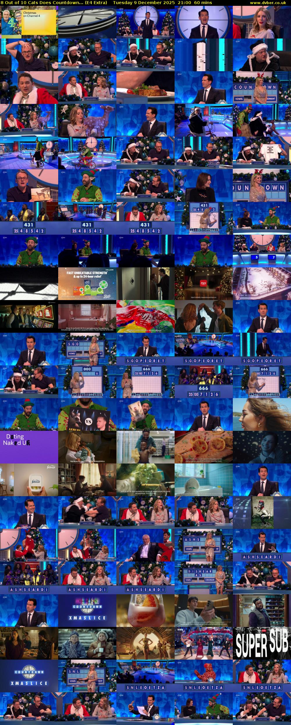 8 Out of 10 Cats Does Countdown... (E4 Extra) Tuesday 9 December 2025 21:00 - 22:00