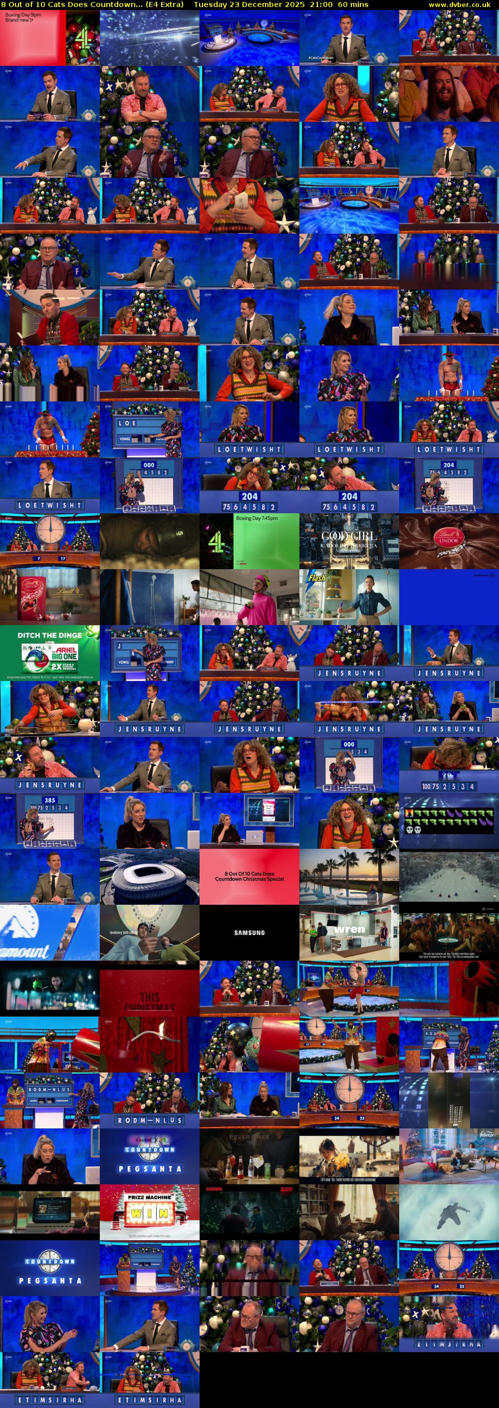8 Out of 10 Cats Does Countdown... (E4 Extra) Tuesday 23 December 2025 21:00 - 22:00