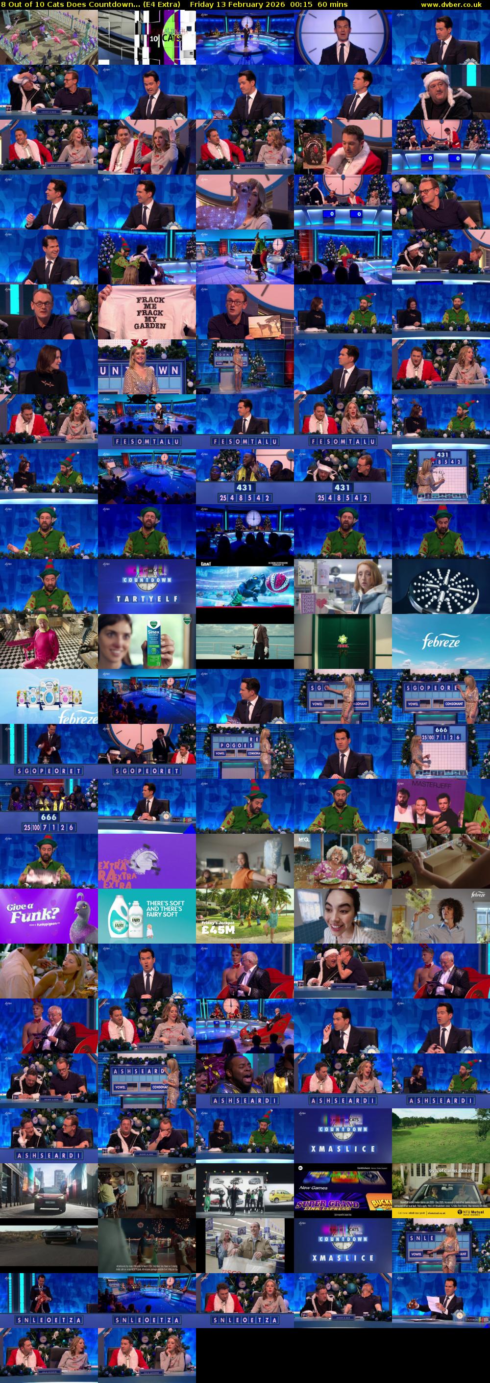 8 Out of 10 Cats Does Countdown... (E4 Extra) Friday 13 February 2026 00:15 - 01:15